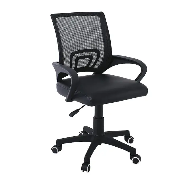 Πολυθρόνα Γραφείου BF2101-P Μαύρο Mesh/PVC/PU 57x53x90/100cm