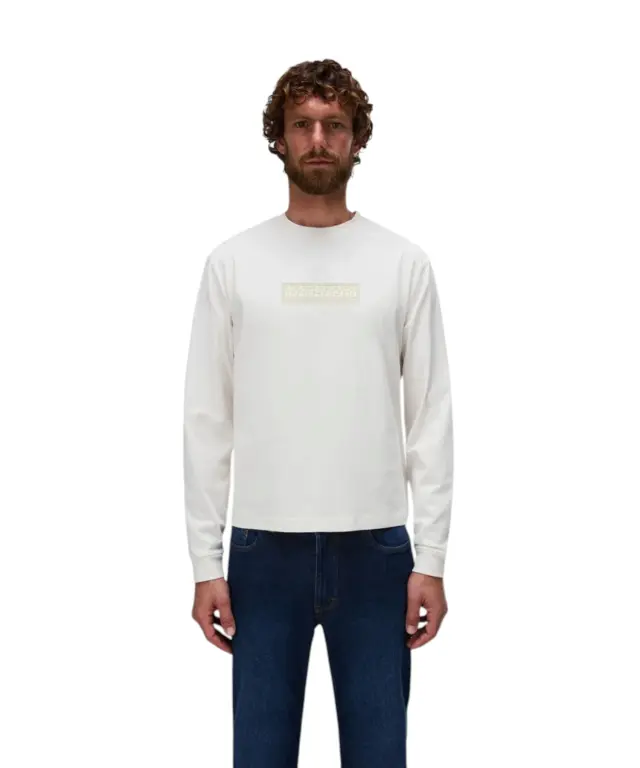Napapijri - Ανδρικό T-Shirt S-Box Logo NP0A8BC5-N1A Λευκό - S 2
