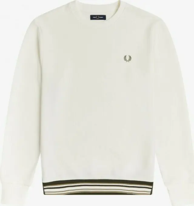 FRED PERRY CREW NECK SWEATSHIRT ΑΝΔΡΙΚΟ ΦΟΥΤΕΡ - 129/WHITE WHITE
