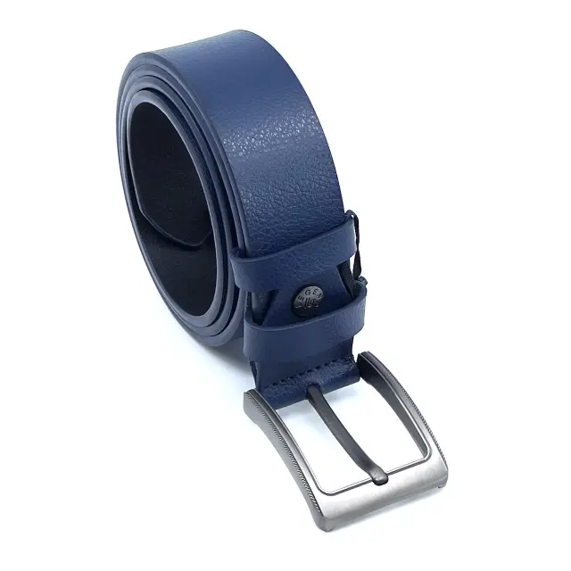 Μπλε Δερμάτινη Ζώνη Full Grain 4 cm 2