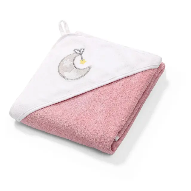 Πετσέτα με Κουκούλα 85x85cm Babyono Pink 144/10
