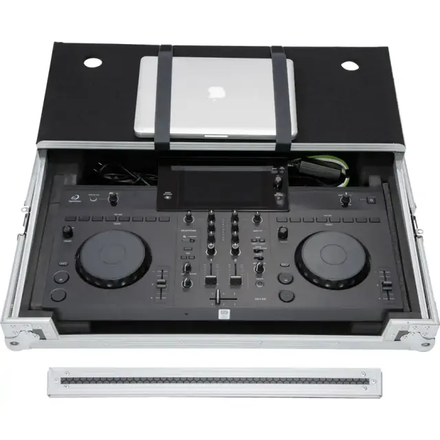 WALKASSE WMC-PRODJXDJAN-LTS Flight case Midi Controller Pioneer DDJ-1000 Silver (Laptop stand)