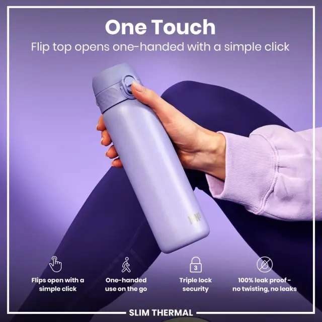 ION8 Slim Θερμός Μεταλλικό 500ml Λιλά (I8TS500PERI) 2