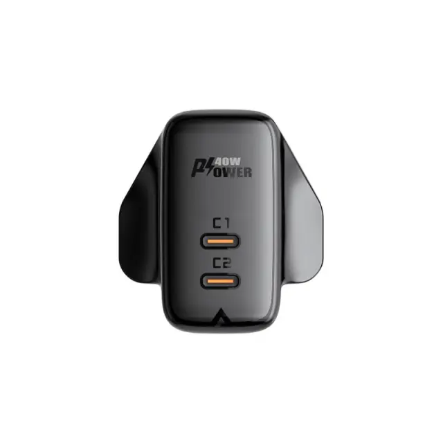 Φορτιστής Ταξιδίου Acefast A12 Fast Charging 2xUSB-C PD40W Μαύρος με UK Plug 3