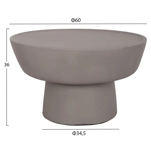ΤΡΑΠΕΖΙ ΣΑΛΟΝΙΟΥ FB918155.03 FIBER CEMENT ΣΕ ΓΚΡΙ--Φ60x36Υεκ. 2