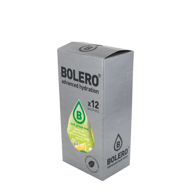 Bolero Iced Green Tea Mix Lemon and Elderflower, 12 x 3 g