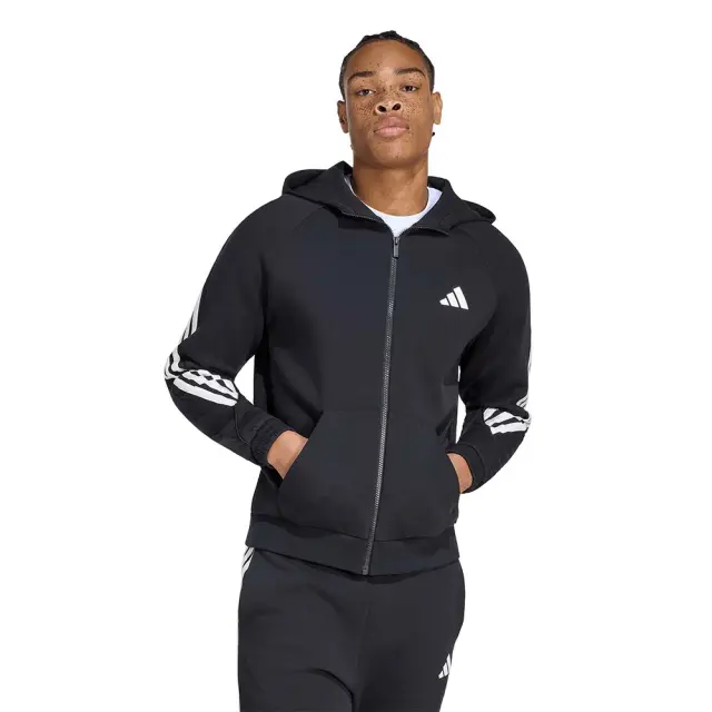 adidas Sportswear Men's Stadium 3Stripes Full-Zip Hoodie Μαύρο KY6990 (adidas Sportswear)