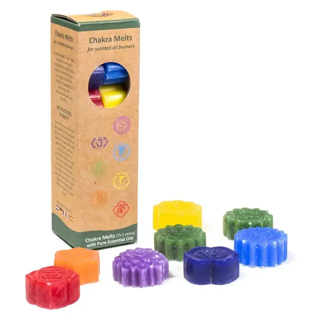 Αρωματικά Κεριά Chakra Wax Melts για Καυστήρες ή Diffuser (8 τεμάχια)