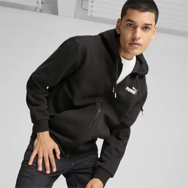 Puma Graphic Full-Zip Fleece Hoodie (681740-01) - Μαύρο 3