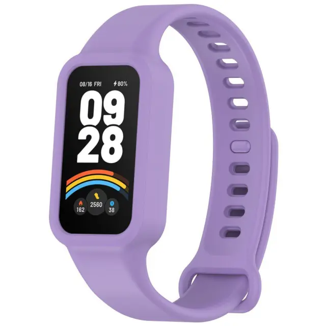 Λουράκι Σιλικόνης με Θήκη για Xiaomi Redmi Band 3/ 9 Active- Purple OEM