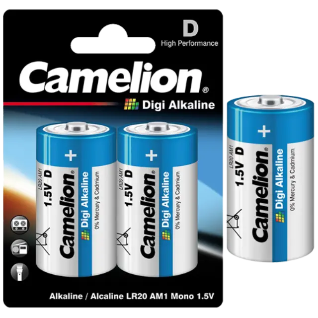 LR20-BP2DG ΜΠΑΤΑΡΙΑ CAMELION DIGI ΕΝΙΣΧΥΜΕΝΗ ΑΛΚΑΛΙΚΗ D CAMELION