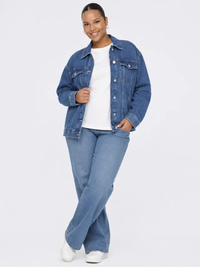 Τζιν μπουφάν oversized plus size - Μπλέ - 50 2
