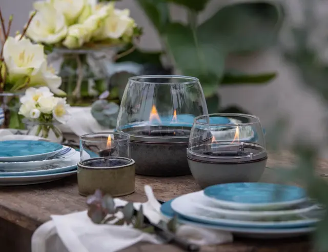 Επιτραπέζια Εστία Φωτιάς Tulip 18 Reactive Glaze Tenderflame με διάρκεια καύσης 3 - 4 ώρες, χωρητικότητα δεξαμενής 250ml και διαστάσεις 19.3x18cm - Green TF-0410005 3