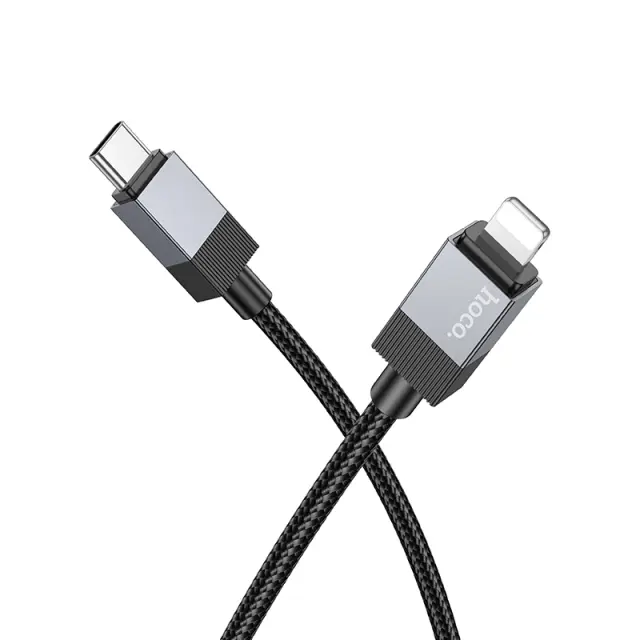 Καλώδιο Hoco X110 Honorific USB-C σε Lightning 27W Braided Μαύρο 1m 3