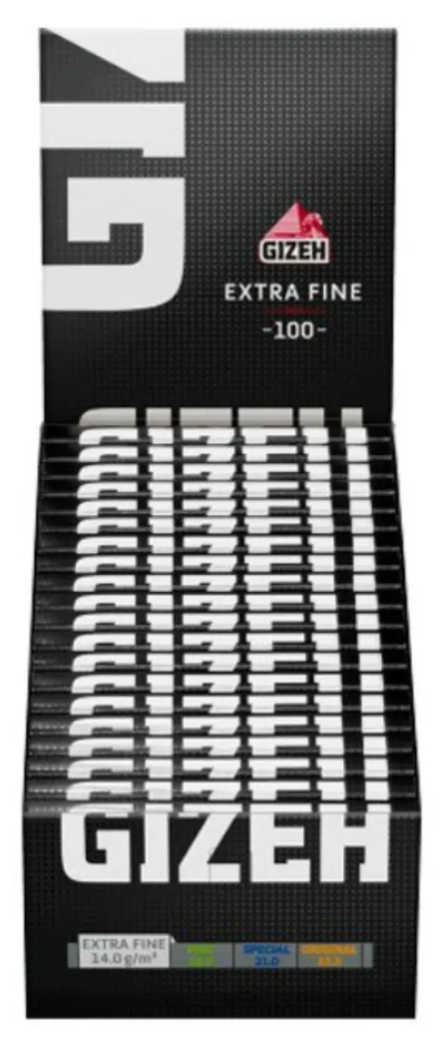 GIZEH Χαρτάκια Black Extra Fine Double 100φ. - Μαύρο με Μαγνήτη 3