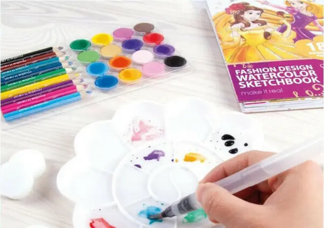 Make It Real Ζωγραφική Watercolor Disney Princess Fashion για Παιδιά 6+ Ετών 3