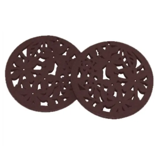 Ξύλινο Διακοσμητικό 50mm Rings Dark Chocolate - 4τεμ