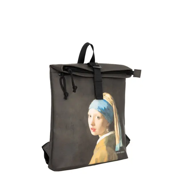New Rebels Mart Art Roll-Top Backpack (S): Pearl Girl