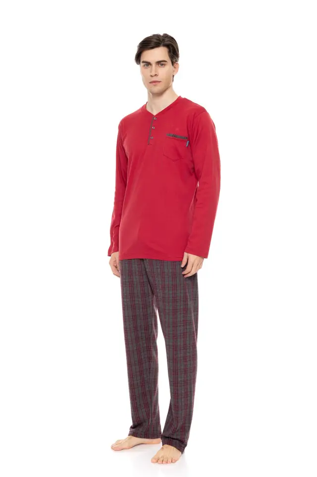 W-M706 - Bordo - PYJAMA JACQUARD BORDO PLAID 2