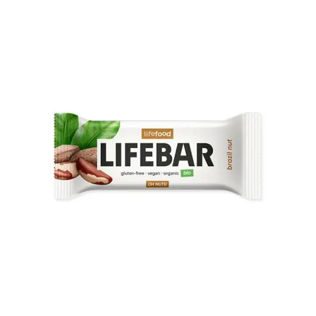 LIFEBAR BIO Vegan Energy Bar 'Brazil Nuts'- Gluten/Sugar Free (40gr)