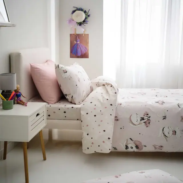 Σεντόνια παιδικά μονά λάστιχο Ballarina σετ 3τμχ 170x260cm Vesta Home 09609
