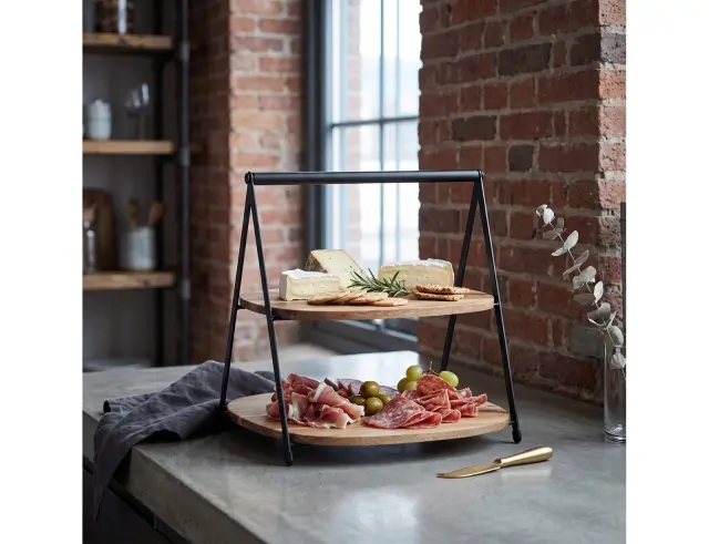 Εταζέρα Excellent Houseware με 2 επίπεδα και διαστάσεις 27x25x25cm - Απόχρωση Ξύλου 210001650