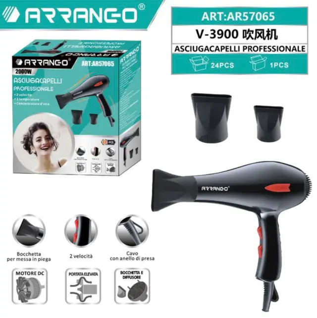 Πιστολάκι Μαλλιών 2000W Arrango AR57065 2
