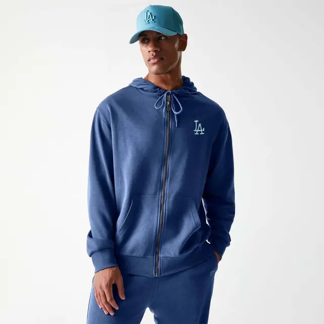 New Era Men's MLB Midi League Essentials Full-Zip Los Angeles Dodgers Hoodie Μπλε Σκούρο 60684258 (New Era) - Medium 2