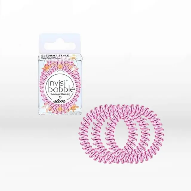 Invisibobble The Elegant Hair Ring Slim Time to Shine Λαστιχάκια Μαλλιών, 3τεμ 2