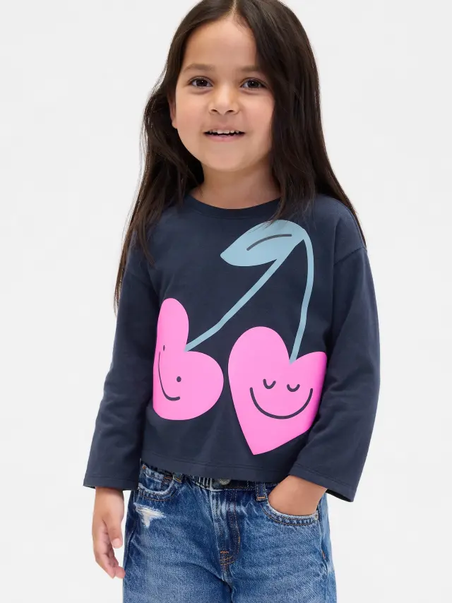 Βρεφική & Νηπιακή Mix & Match Relaxed Graphic Μπλούζα Navy cherries - 18-24M