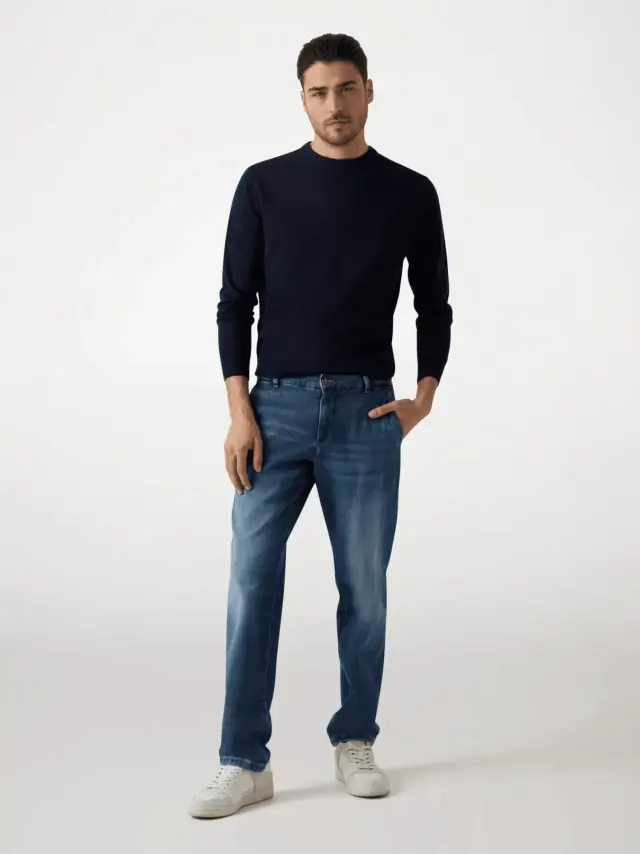Guess - Ανδρικό Πουλόβερ Regular Fit M5RR36Z3LZ0-G7V2 Μπλε Σκούρο - M 2