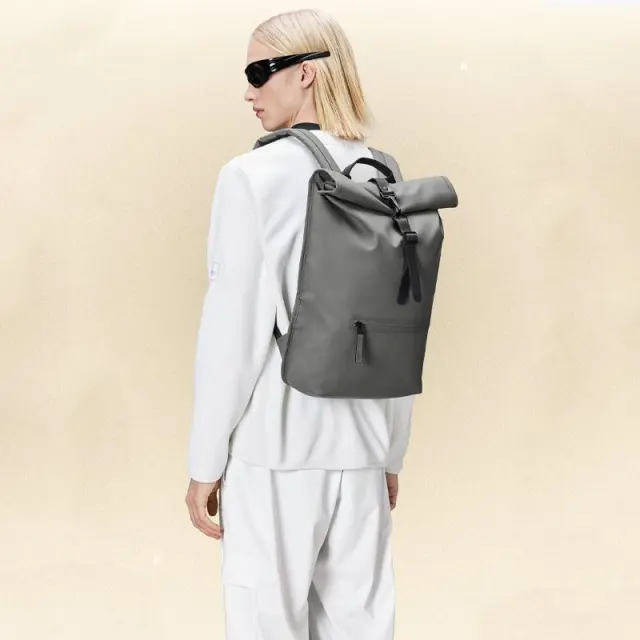 Σακίδιο Πλάτης Rains Rolltop Rucksack 13320-Grey Γκρι - ONESIZE 3