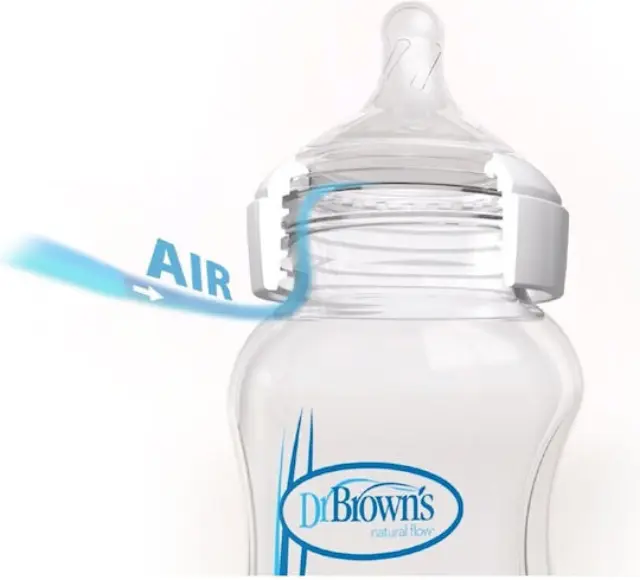 Dr. Brown's Options Πλαστικό Μπιμπερό Κατά των Κολικών με Φαρδύ Λαιμό και Θηλή Σιλικόνης 0m, 270ml (WB 91806) 3