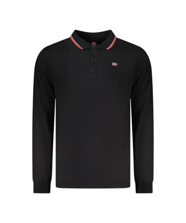 Norway Nautical School - Ανδρική Μπλούζα Μακρυμάνικη Πόλο 848871-BLACK Μαύρο