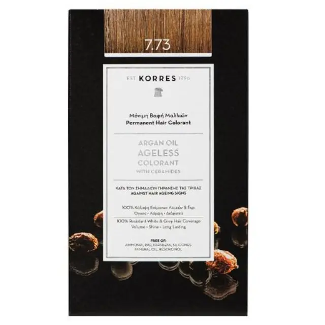Korres Argan Oil Ageless Colorant με Ceramides 7.73 Χρυσή Mόκα