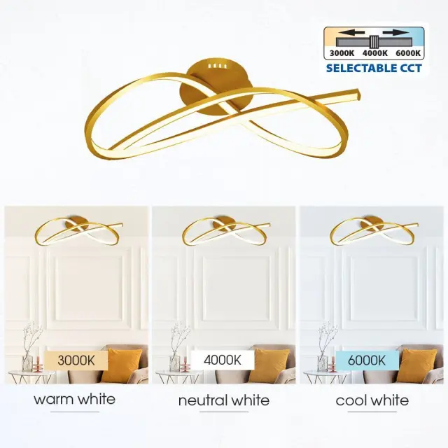 LED Φωτιστικό Οροφής MIRAGE 33Watt Χρυσό CCT VIV004861 2