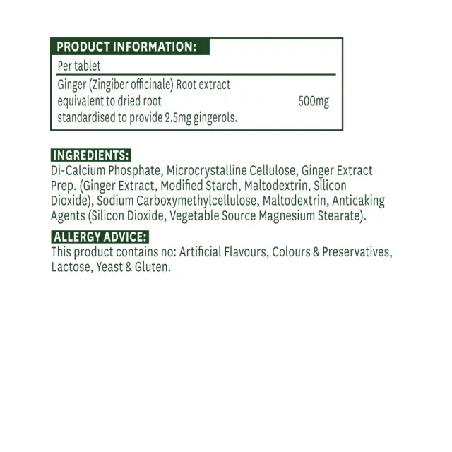 Natures Aid Ginger Root Standardised 500 mg 2