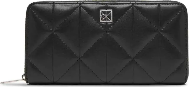Calvin Klein Γυναικείο Μεγάλο Πορτοφόλι Quilted Long Zip Around Μαύρο