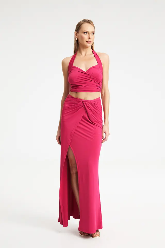 Maxi Φούστα με Draped Δέσιμο & Σκίσιμο MAIA SKIRT - XS