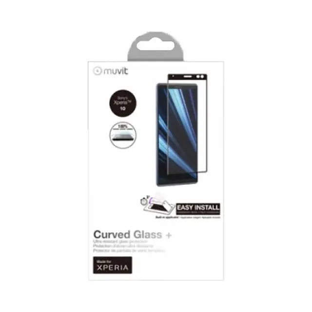 Προστατευτικό Τζαμάκι Οθόνης Muvit Curved Glass+ Για Sony Xperia 10 / XA3 Με Μαύρο Πλαίσιο 2
