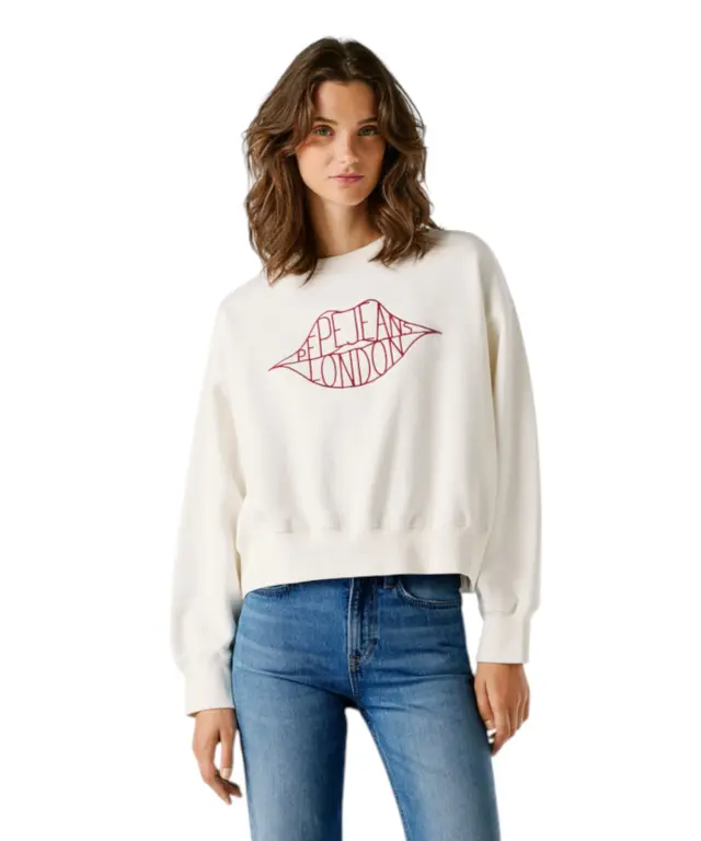 Pepe Jeans - Γυναικεία Μπλούζα Φούτερ Crew Neck Bernis PL5800042-808 Λευκό - XS 2