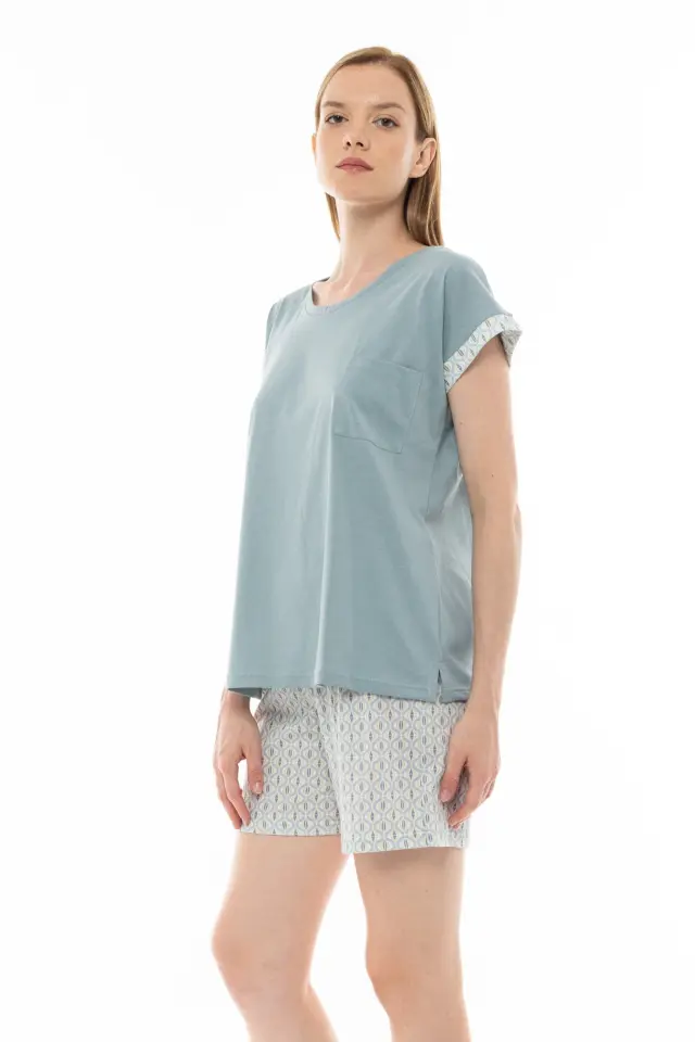 S1310 - Type - PYJAMA SHORTS AQUA GEO 3
