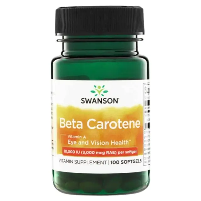 Swanson Beta-Carotene (Vitamin A) 10000iu 100 Softgels (087614010090)