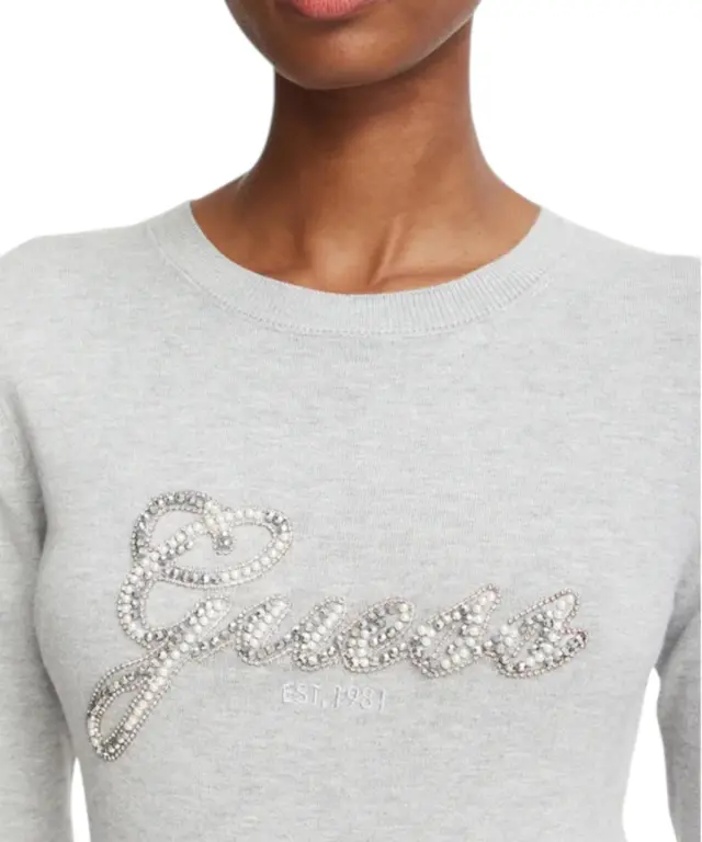 Guess - Γυναικεία Πλεκτή Μπλούζα W6BR53Z1454-MGY Γκρι 3