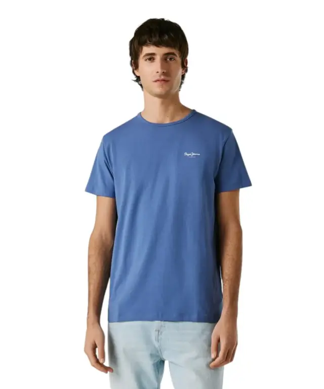 Pepe Jeans - Ανδρικό T-shirt Original Basic PM5010180-576 Μπλε Ουρανού - 2XL 2