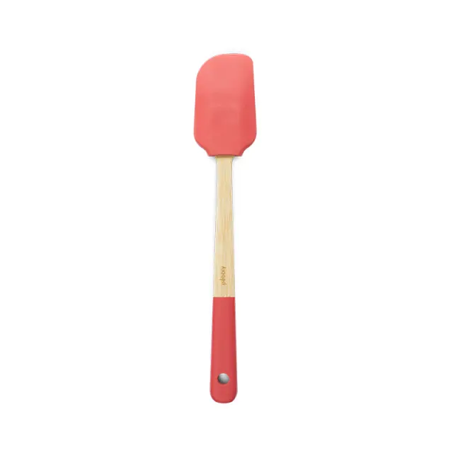 Pebbly Σπάτουλα Σιλικόνης με Λαβή από Bamboo Red