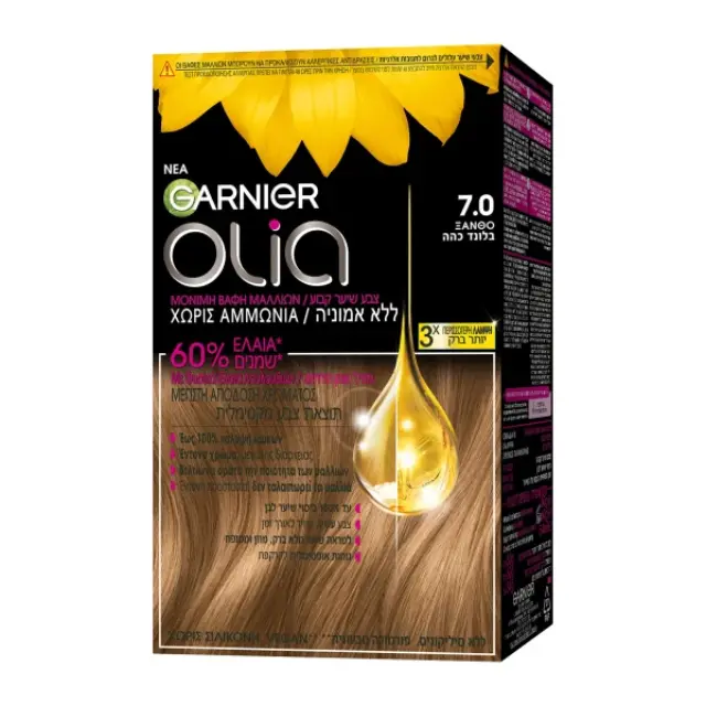 Garnier Βαφή Μαλλιών Olia Χωρίς Αμμωνία 60g - 7.0
