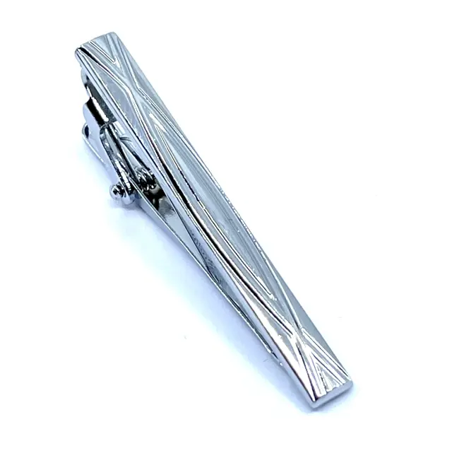 Σχεδιαστικό Ασημί Κλιπ Γραβάτας 5 cm – LGTC-T5/15 3