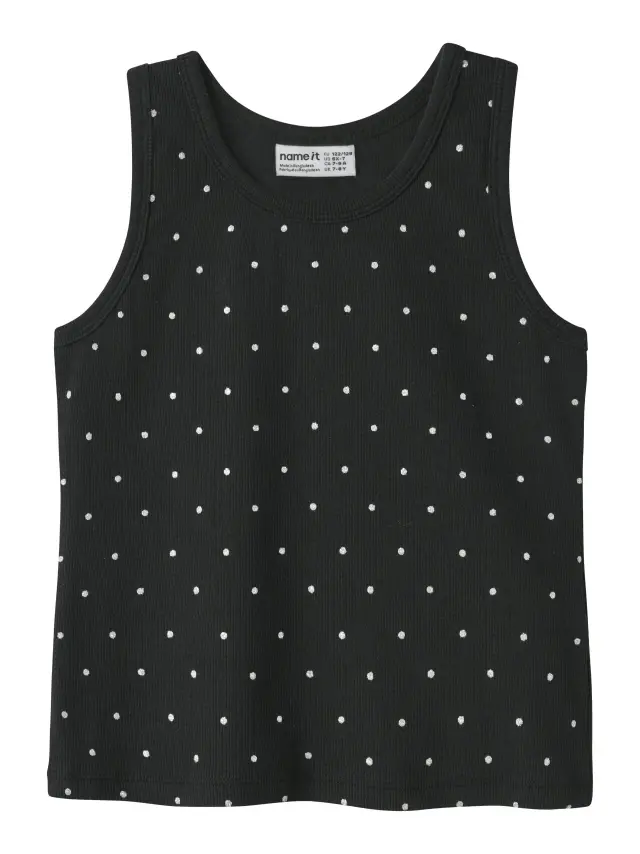 Name It Αμάνικο Τοπ κοριτσίστικο πλεκτό Μαύρο NKFHEBA SLIM TANK TOP - 13255458