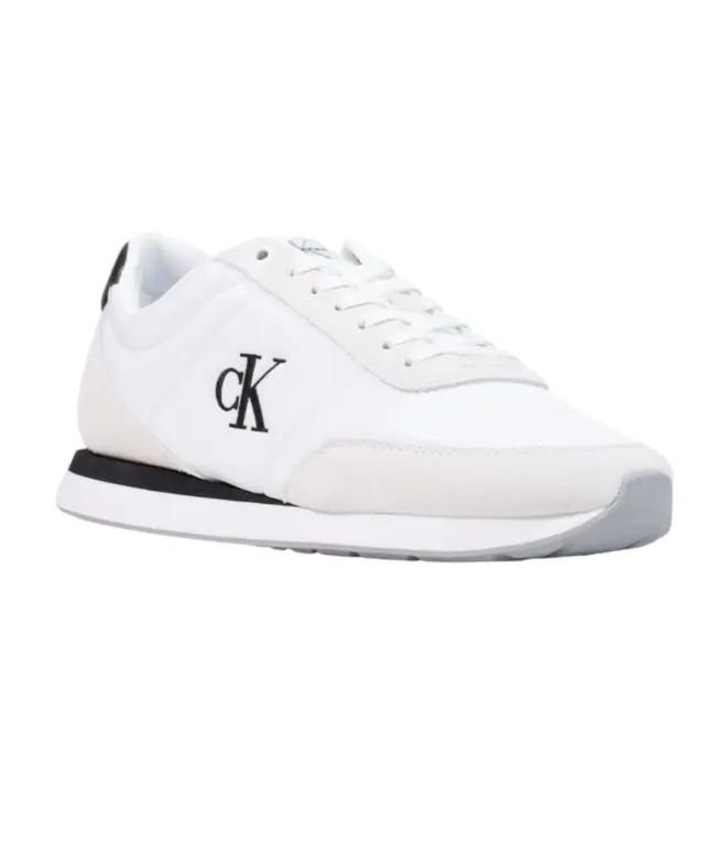 Calvin Klein - Ανδρικά Sneakers Retro Runner Essential Mix HM0HM02469-01W Λευκό/Μπεζ/Μαύρο 2